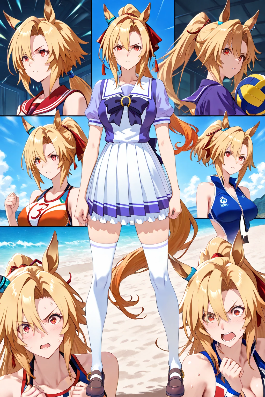 tres chicas anime en bikini y una apunta a algo, konosuba anime style, armadura de bikini, wears a bathing suit, armadura-bikini, estilo anime ecchi, traje asuka debajo de la ropa!, cushart kenz, commission for, in the art style of 80s anime, dos colas, konosuba, cute cyber gods