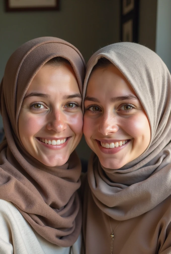 One muslim girl one christian girl selfie together