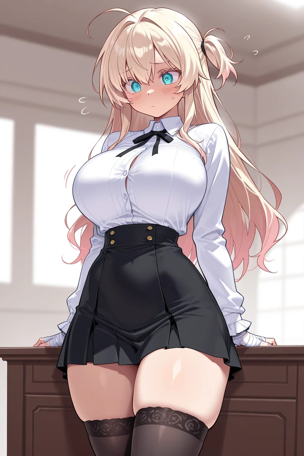 Cute beautiful girl、Large Breasts、smile、Cleavage、slouch、Cross your arms behind your back