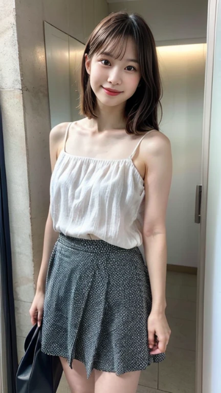 Photo quality,Masterpiece,Realistic,(14 year old cute Japanese girl:1.9),(Detailed young face:1.9),(Very embarrassed look:1.9),(Thin legs:1.9),((Wear cute, trendy clothes:1.9)),(Random perspective shots),((Disheveled Hair:1.9)),(Inner thigh visible:1.9),((Droopy eyes:1.9)),((Body type of a 14 year old girl,Small Tits:1.9)),(Short bob hairstyle:1.9),((Skinny Legs)),Very pale skin,Show your forehead,Detailed body,Detailed hands,No makeup