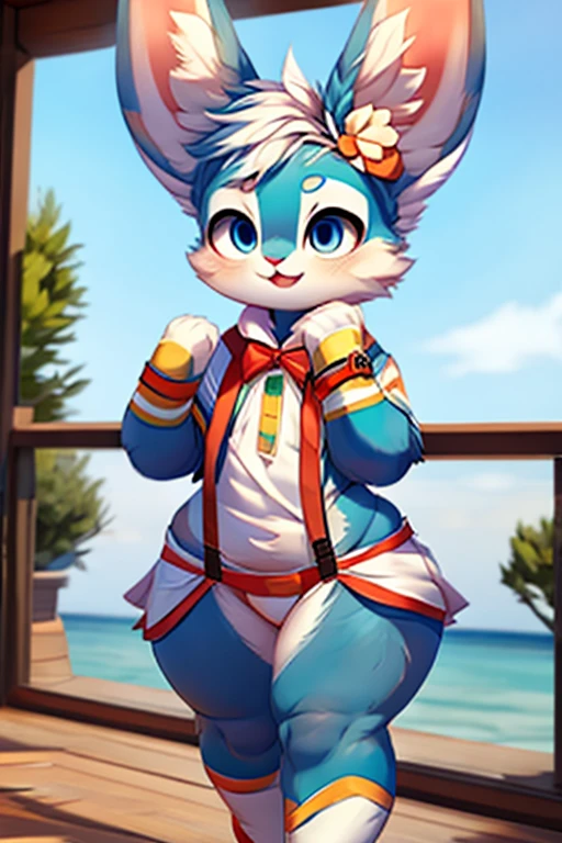 girl, snow leopard, furry, bodyfur, tail, camisole, bottomless, gloves, boots, chibi, sparkling eyes, some perfect pussy, park, punching