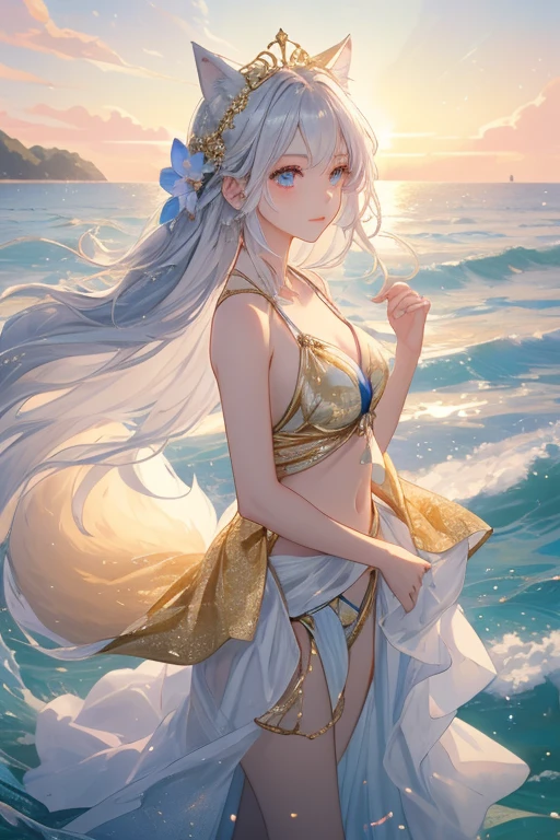 The Birth of Aphrodite, standing on the beach,
Aesthetically, Beautiful, A high resolution, high detail microcosm, Micro-detailing, Drawing, asymmetry, professional photo