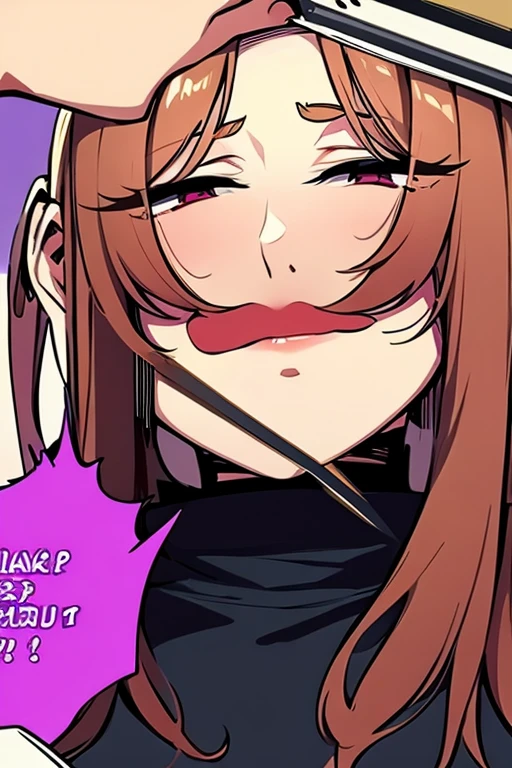 anime artwork, score_9, score_8_up, score_7_up, score_6_up, score_5_up, score_4_up, Himiko toga, big breasts, she is 24 years old, style_3, ,,, , , , , _, , grey background, ,nude,naked, disembodied penis over eyes, penis on face,  face close-up, big penis, nude,naked, dutch angle, , grin, deep breath, saliva, standing