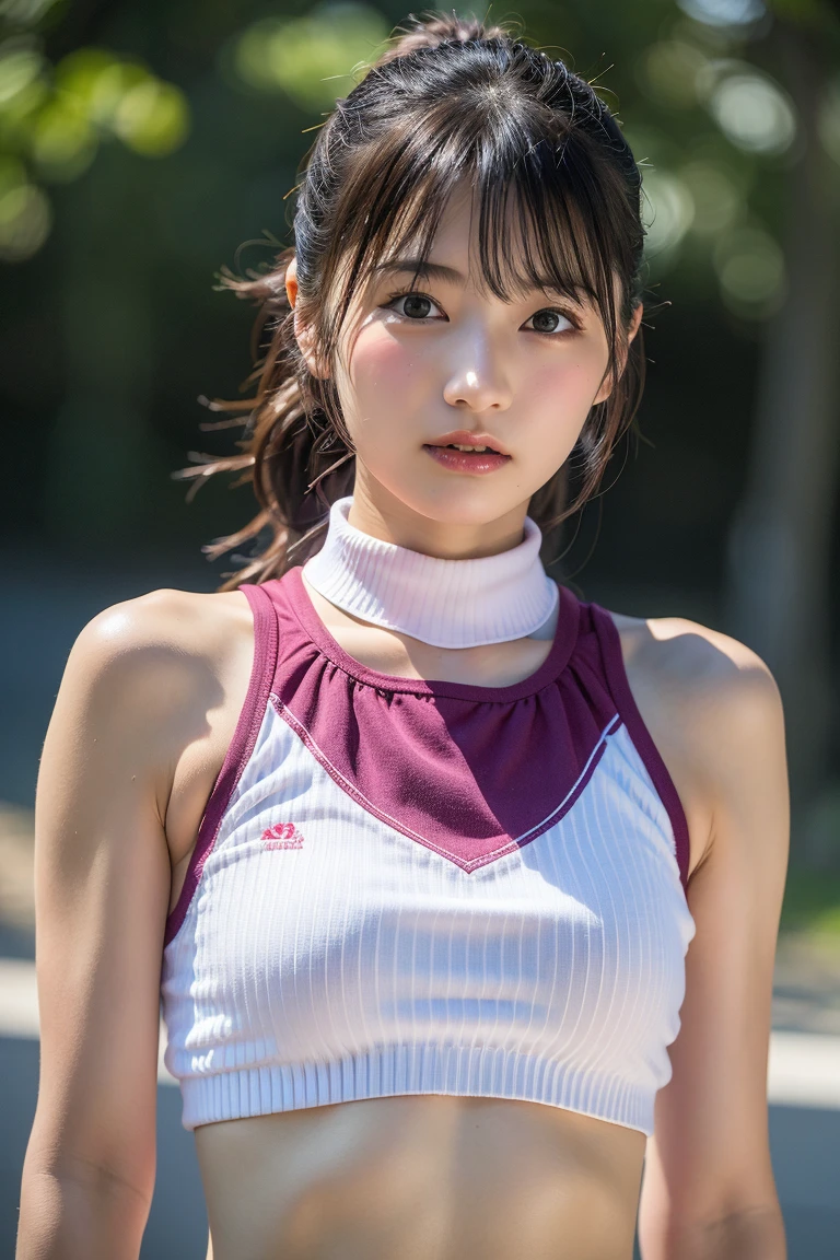 (8k, RAW photo, best quality, high definition :1.1), (超 realistic な:1.4),( realistic , realistic :1.3), Japanese Beauty、Rhythmic Gymnastics Club、Rhythmic Gymnastics Uniform、(( upper body:1.3))