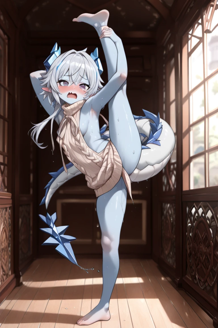 score_9, score_8_up, score_7_up, score_6_up, uncensored, miyamoto musashi, silver hair, bangs, blue eyes, makeup, BREAK (masterpiece:1.2), best quality, high resolution, (illustration:0.8), (detailed eyes:1.3), perfect lighting, (perfect hands, perfect anatomy), hearts, pleasured, large breasts, 1girl, solo, looking at viewer, simple background, hair ornament, gloves, white background, holding, bare shoulders, full body, weapon, black gloves, spread legs, nail polish, feet, covered nipples, cup, clothing cutout, bodysuit, covered navel, toes, cameltoe, polearm, tassel, toenails, partially fingerless gloves, black bodysuit, toenail polish, toeless legwear, drunk, breast curtain, bridal legwear, slime \(genshin impact\)