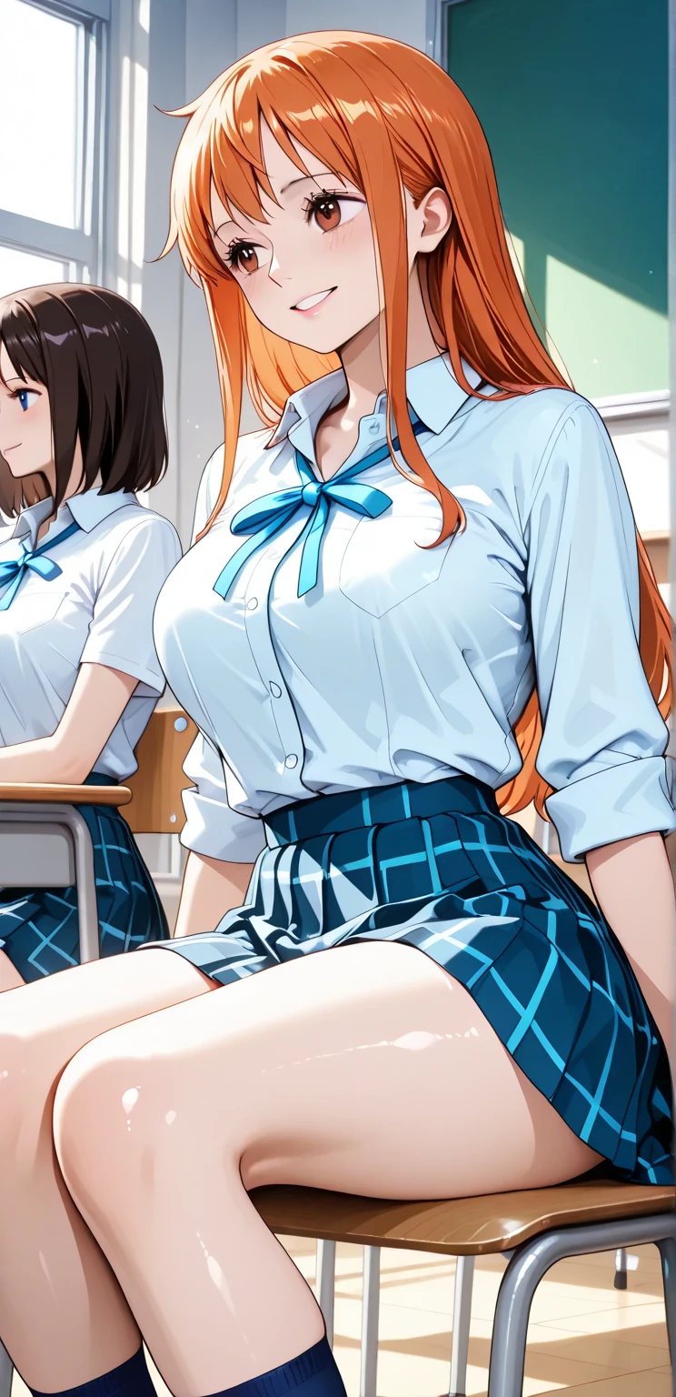 masterpiece、Highest quality、Asuna, 1 Girl, alone,classroom、Side Ponytail、Leaning forward、Big Breasts、Sportswear、Stick your butt out、look back、Five Men、Sex、Handjob