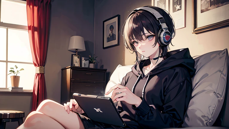 anime girl with headphones and backpack looking at a cell phone, anime style 4 k, alice x. zhang, digital anime art, nightcore, digital anime illustration, anime styled digital art, anime art wallpaper 4k, anime art wallpaper 4 k, anime artstyle, anime digital art, anime style artwork, anime style. 8k, detailed digital anime art