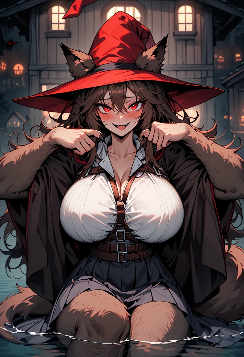 black cat
personification
big breasts
neon cloak
hairy
Japanese animation style
role conception