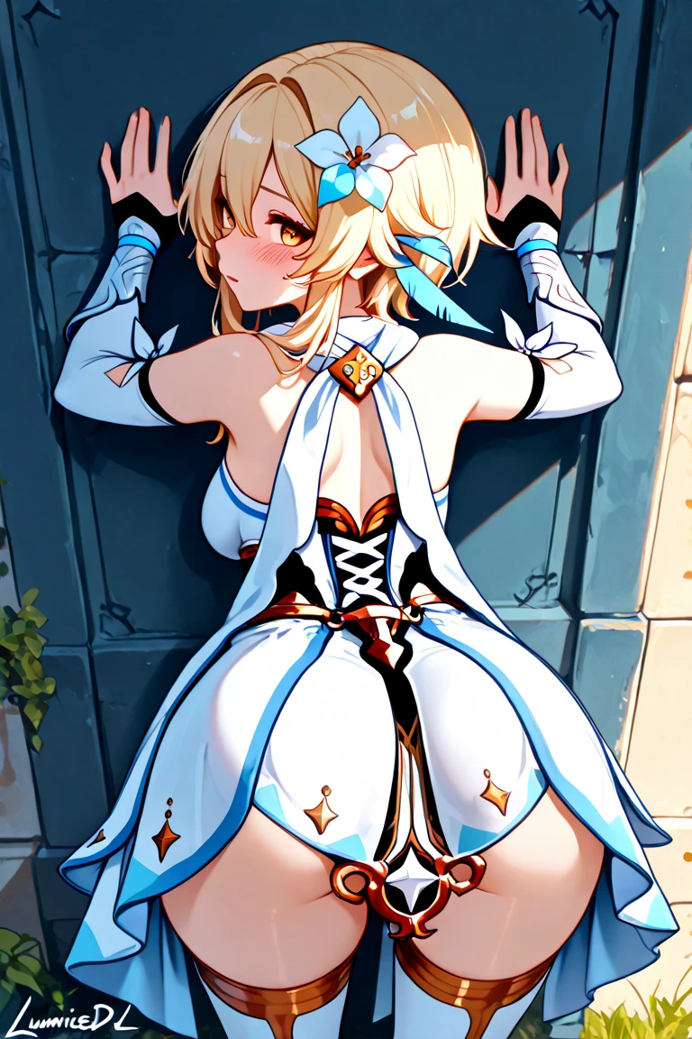 Chic ass, (grab the ass:1.6), Take a look at our, Pink G-string, Detailed thick G-string,Take a look at our, Soft smile, Skirt, Random hair color, smug face, Sitting, (barechested:1.3),(the original god),firefly,masturbation in girls,high-level image quality,hightquality,masterpiece,Fleshy thighs,sexypose