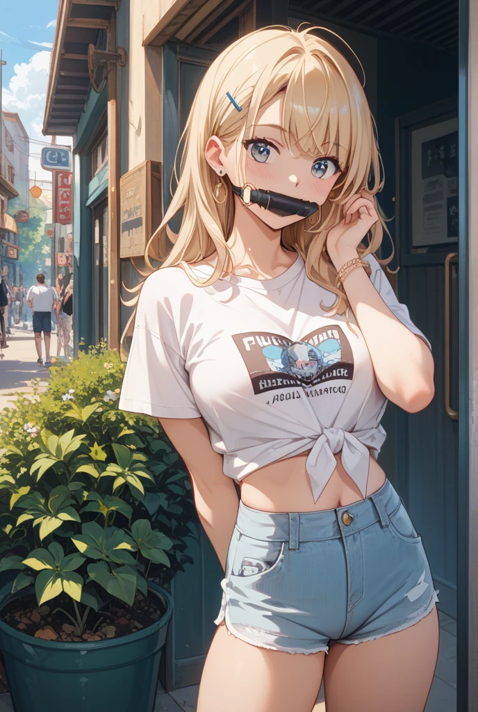 cartoon, girl, black shirt, long hair, tide up, tape gagger,