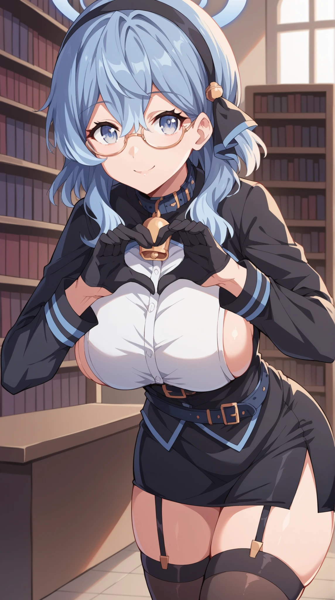 pov, , paizuri, 1girl,1boy, paizuri, penis between the breasts breasts squeezed together, my stepsister cosplay lumine from genshin impact, cleavage, naughty smile, room, wet penis, bed, glasses, cosplay