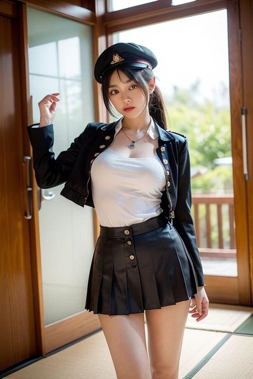 masterpiece、(((Beautiful crotch of a 14 year old)))、Jacket、(((Her flared miniskirt flies up in the wind and she wears no panties.)))、(((go out、outdoor))、((exposed girl))、detailed eyes、超High resolution(reality:1.4)very beautiful, beautiful skin, slender,slender body、small waist、small breasts、small breasts、((Are thin、concave abdomen))、thin and long legs、 (Super realistic), (High resolution), (8K), (very detailed), (Super detailed), details face,、NSFW、lascivious、The lower body looks obscene、Walking hand in hand in Asakusa