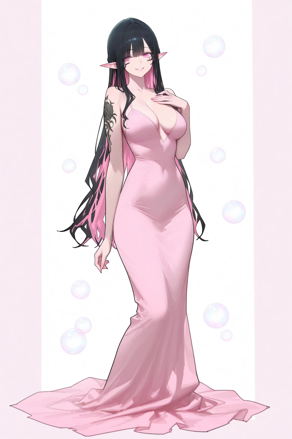 mature female, mature, Adult,((Himeno_CSM)), Himeno(Chainsaw Man), Eye patch, One Girl, solo, Grin, Villain, bad woman, chest, Black Hair, View your audience, short hair, Seductive smile, A woman sits on a group of smooth tentacles, Open your arms, Raise the hand, Tentacle Background,Pink leotard,warm feeling,masterpiece,Top animation quality,Top image quality,cinematic feeling