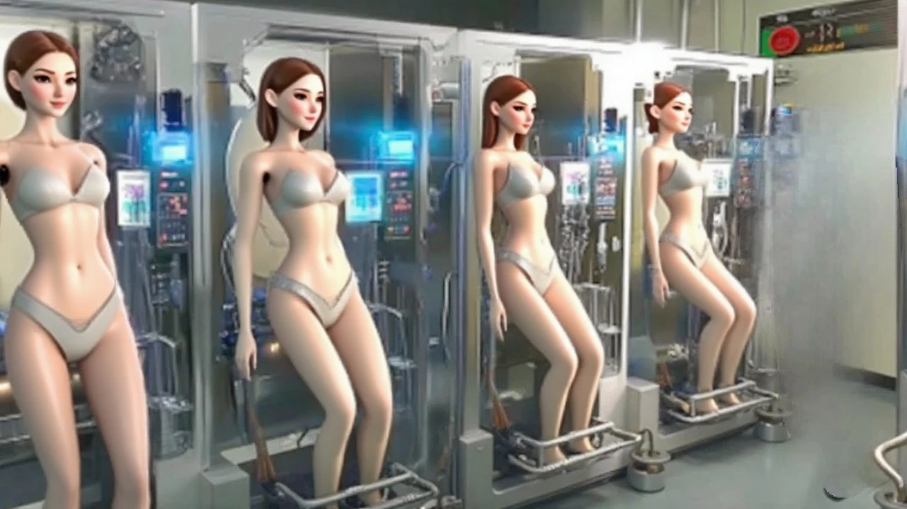 Woman in A shark costume, changing room, ((human head)), perfect face,