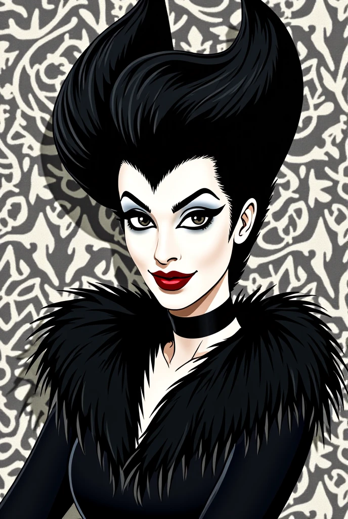 Funny caricature of Morticia ( From the Addams family )