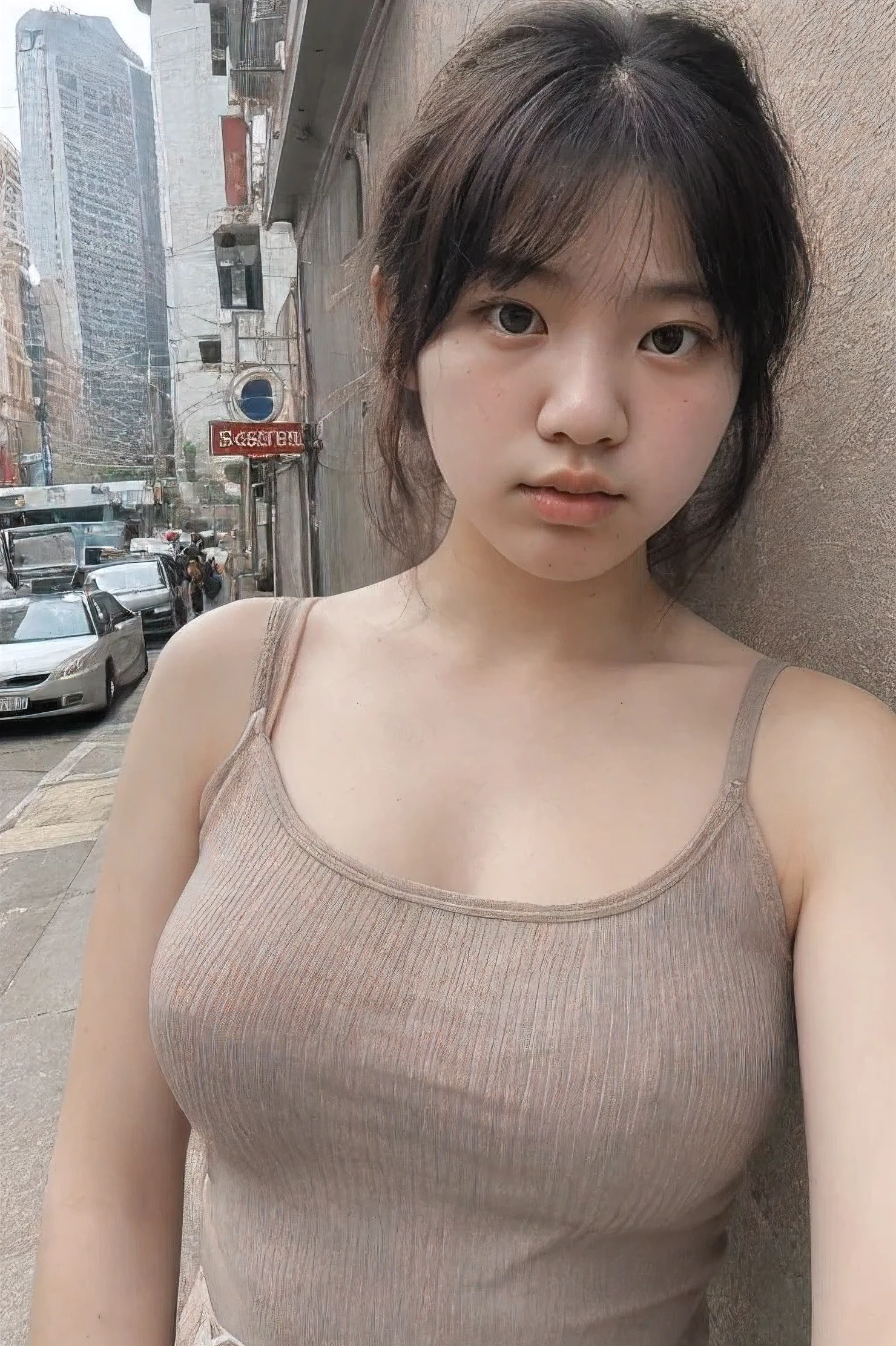 Naked, Breast A Cup, Pink pimple color, Skinny, body skin color same as face color,