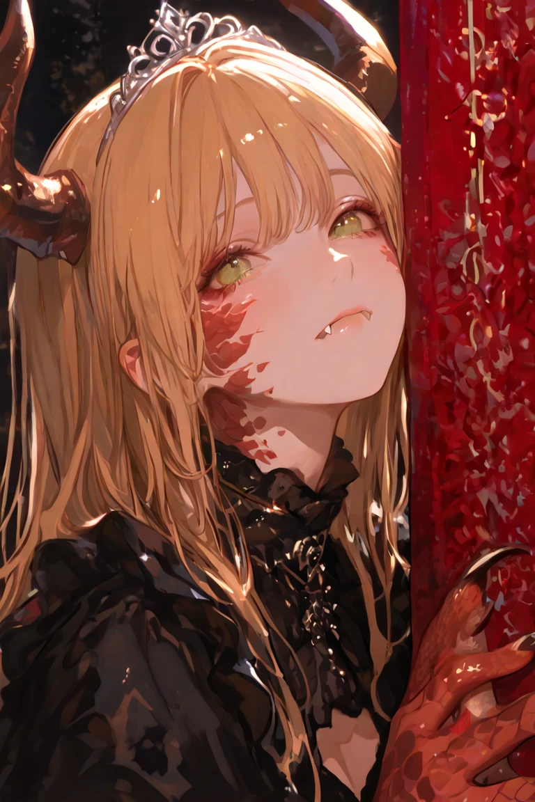 masterpiece,high quality,best quality,4k,super detailed,4k,focus sharp, 1girl,himiko toga,face,head,(closeup:1.5),yellow hair, messy hair,(glowing eyes:1.4),(small iris:1.4),yellow eyes,(happy face),good teeth, fangs, mouth totally open,tongue out, shadoweyes,(saliva:1.4), uvula, inner mouth, throath,dark,darkness,night,(blood splatter (face):1.4), good tongue, <lora:TogaHimikoLoRA:1>, <lyco:Bigmouthv2:0.4>