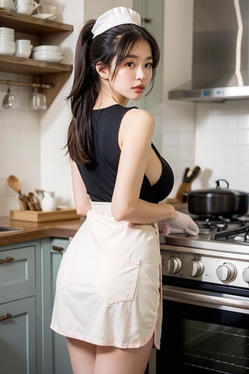 Browsing Caution,(((masterpiece))), (((highest quality))), ((Very detailed)), ((Very delicate and beautiful)), 8k, High resolution
, Very delicate and beautiful, High resolution
, (Tifa Lockhart), 20-year-old, Ample breasts, Huge breasts, Accurate human body, Shiny skin, Fine grain, Perfect Face, Very detailedな顔と肌の質感, Perfect body, Tight waist
, ((whole body)), Are standing
, look back
, blush, sexy, Embarrassing, Embarrassed laugh
, nude:1.4, (Exposing her ass:1.4), Side bust, Erect nipples, (Pointed Chest:1.4), Back exposure
, (Naked Apron:1.6), Frill apron, kitchen, indoor, Cooking
, slipper