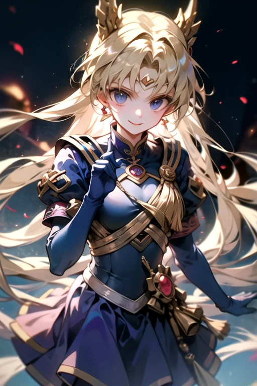 (highest quality)), ((masterpiece)), (Familiar), Perfect Face,Shiny skin,Beautiful breasts,how,Shiny skin、Kyoto Animation style painting、Golden Hair、Golden Eyes、Sunburned skin、night、Holding a Japanese sword、ruins、Combat Stance、Fishnet tights、Braided Hair、spats、inner、Kunoichi clothes、Purple clothes、Wearing a golden aura、Golden Mist、shock wave