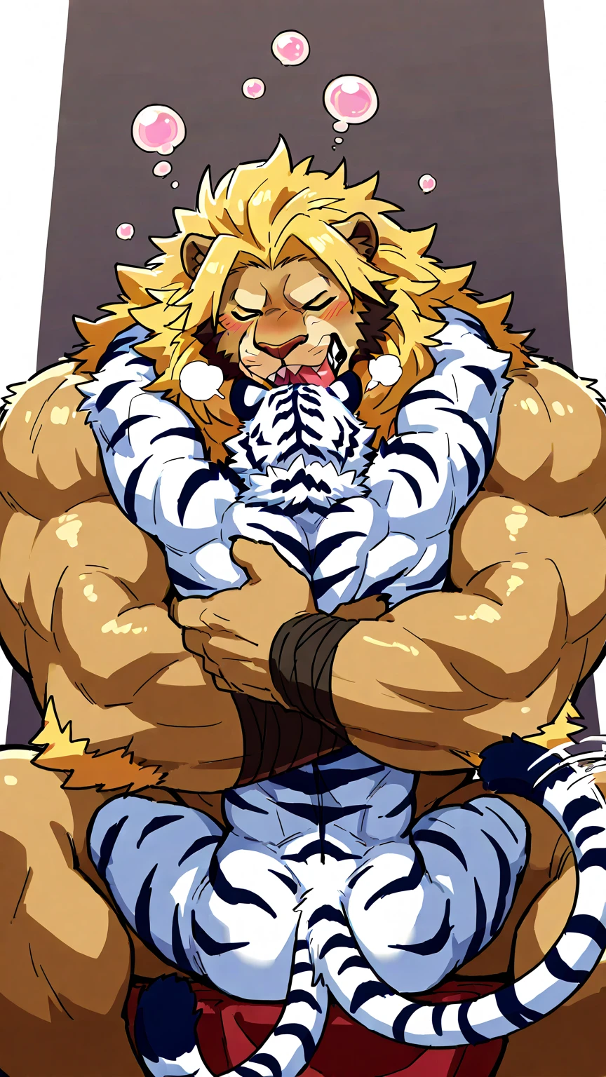 male golden tiger、Golden body、very slender body、Smart figure、constricted torso、abs、shiny body hair、hand raised up、disheveled hairstyle、?????? mane、lying down pose、Pose lying on your back、Are crying、shedding tears、Facial expressions of suffering、Pained look、screaming expression、golden mane、profile、Completely ?????、Upturned face、large amount of ????? hair、large amount of belly hair、Massive amount of axillary hair、anime style big eyes、Gray eyes、sharp toenails, Composition looking up from directly below、Huge bulging ??????、?????? that swells like a ball、Milk spilling from the ??????、the whole body is wet with milk,、a large amount of white sweat、Heavy drool、Inside the limestone cave、dark background、white breath、Purple tentacles、Tentacles entangled in the body