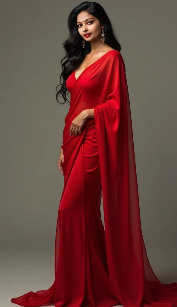 Hancock has a well-proportioned figure with a voluptuous body. She is very tall and slender, White skin, she has long black hair that goes down past her waist with some strands of hair that frame her face down to her chin, brown eyes and voluminous eyelashes. Her measurements are 111-61-91 (B 43.7" - W 24.02" - H 35.83").
Her attire changes frequently. When she was first introduced, She was wearing a revealing red blouse that showed off much of her chest and a sarong with red Kuja symbols that exposed her long, slender legs with red heels.