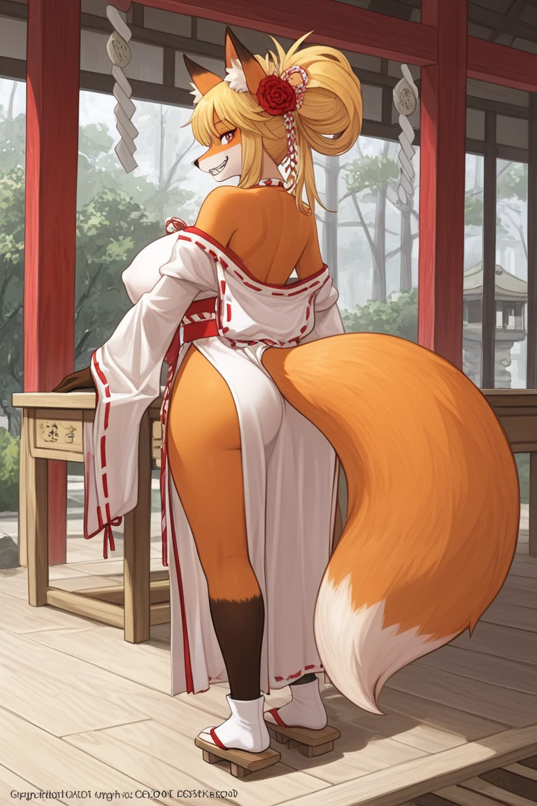 Okami Amaterasu big breast and ass in sexual pose with dripping vagina