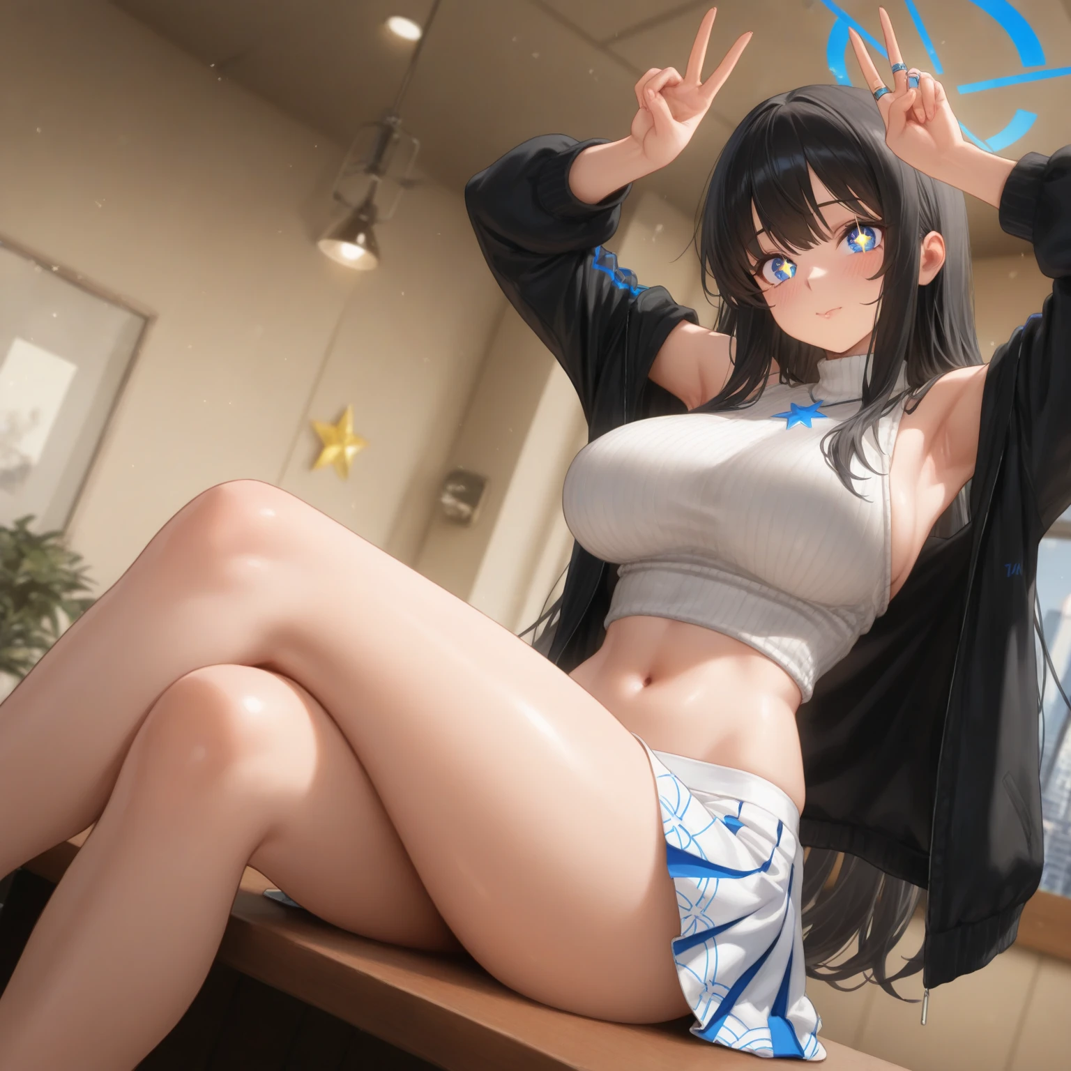 top-quality、extremely delicate and beautiful、Soio、Soio、Idol、14 year old girl、japanes、Lori、Chiquita、A dark-haired、((White and light blue leotard))、、Stand in the ring of professional wrestling、knee high socks,lace up wrestling shoes,Fighting,Professional wrestling matches