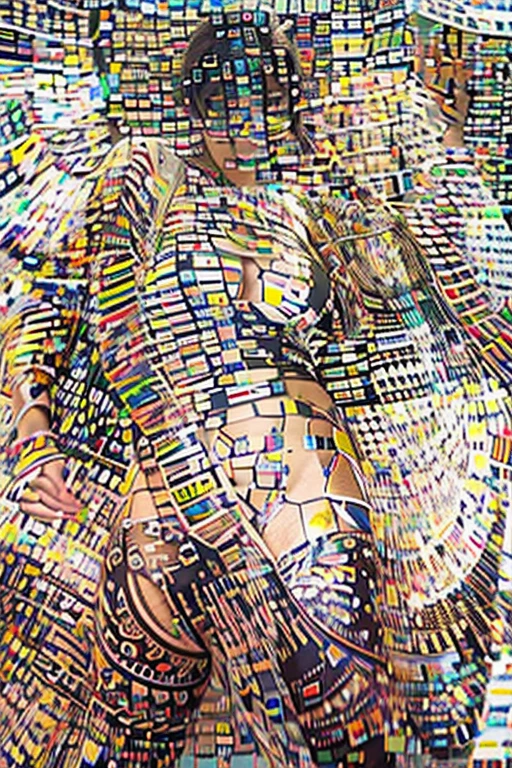 (masterpiece), best quality, ( full natural Bod)y und skin, (8 girls together in one photo) (8 different european Girls) on Spirit, best photo, from a number of (8 Girls), wear the beachware, (the colors of the top follow the T568b wiring diagram, the one below follows the t568a color code)