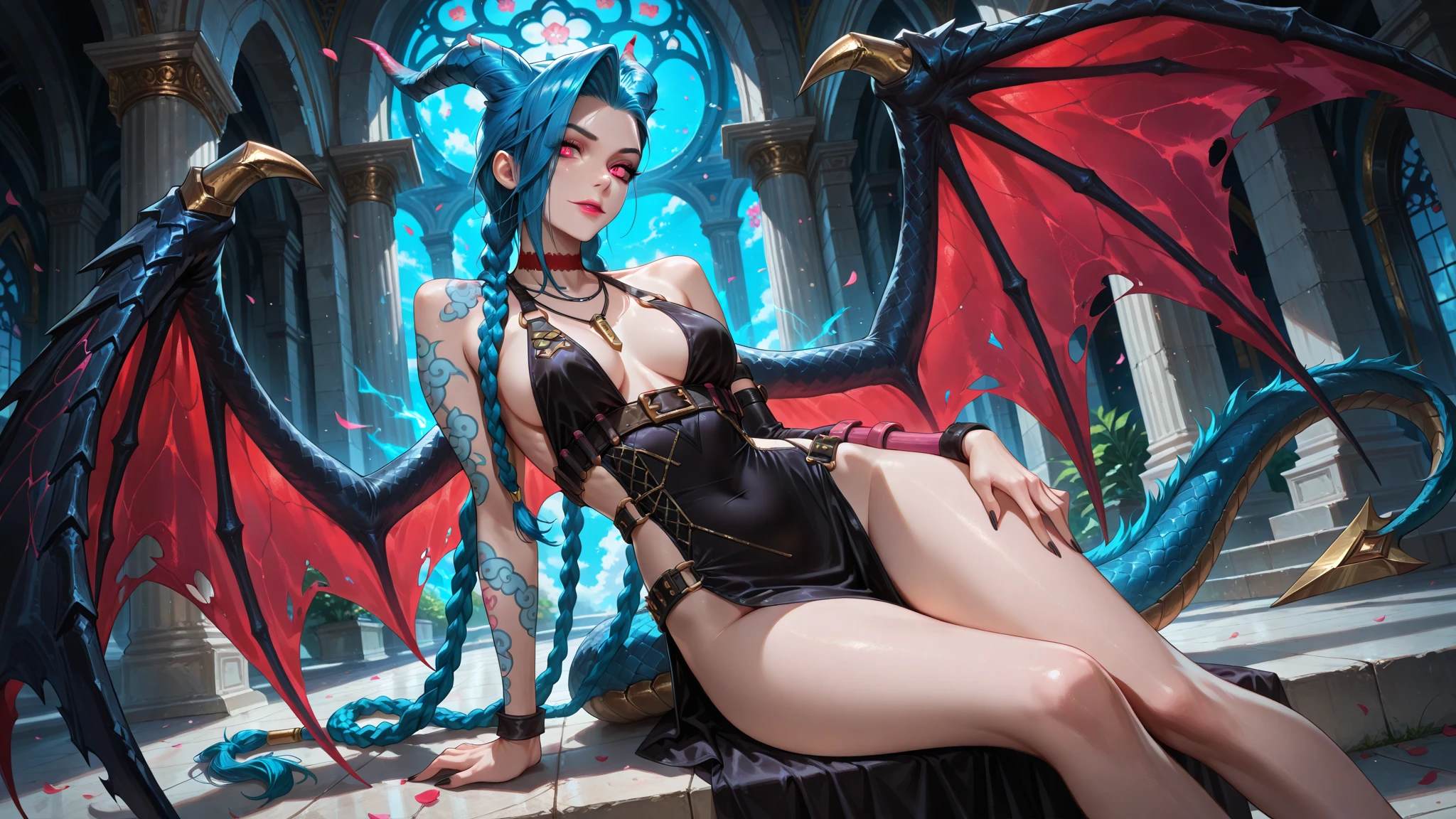woman, full body, large breasts, light dress, blue eyes, dragon horns, dragon scales, perfect dragon ears, eyelashes, detailed hands, detailed ??????? of hands, detailed eyes, expressive eyes, smiling, solo, full body, dragon feet, detailed feet, ??????? of feet, neck dragon scales, body red scales, legs scales, arms red scales, red face,  anthropomorphic dragon, 1 girls, antrum, female, scales, female scales, red scales, looking at the viewer, diaphragm, smiling, solo, wide hips, dragon, dragon ears, dragon girl, dragon tail, ((dragon)), antrum, bipedal, black shadow, large breasts, shadow, female, skin, makeup, mammal, black nose, smile, (((soil))), humanoid, animal ears, scales, large breasts, masterpiece, HD, best quality,  Red scales, scales all over the body, shiny scales, humanoid dragon, big breasts, loose dress, light dress, wavy bar dress. --auto --s2