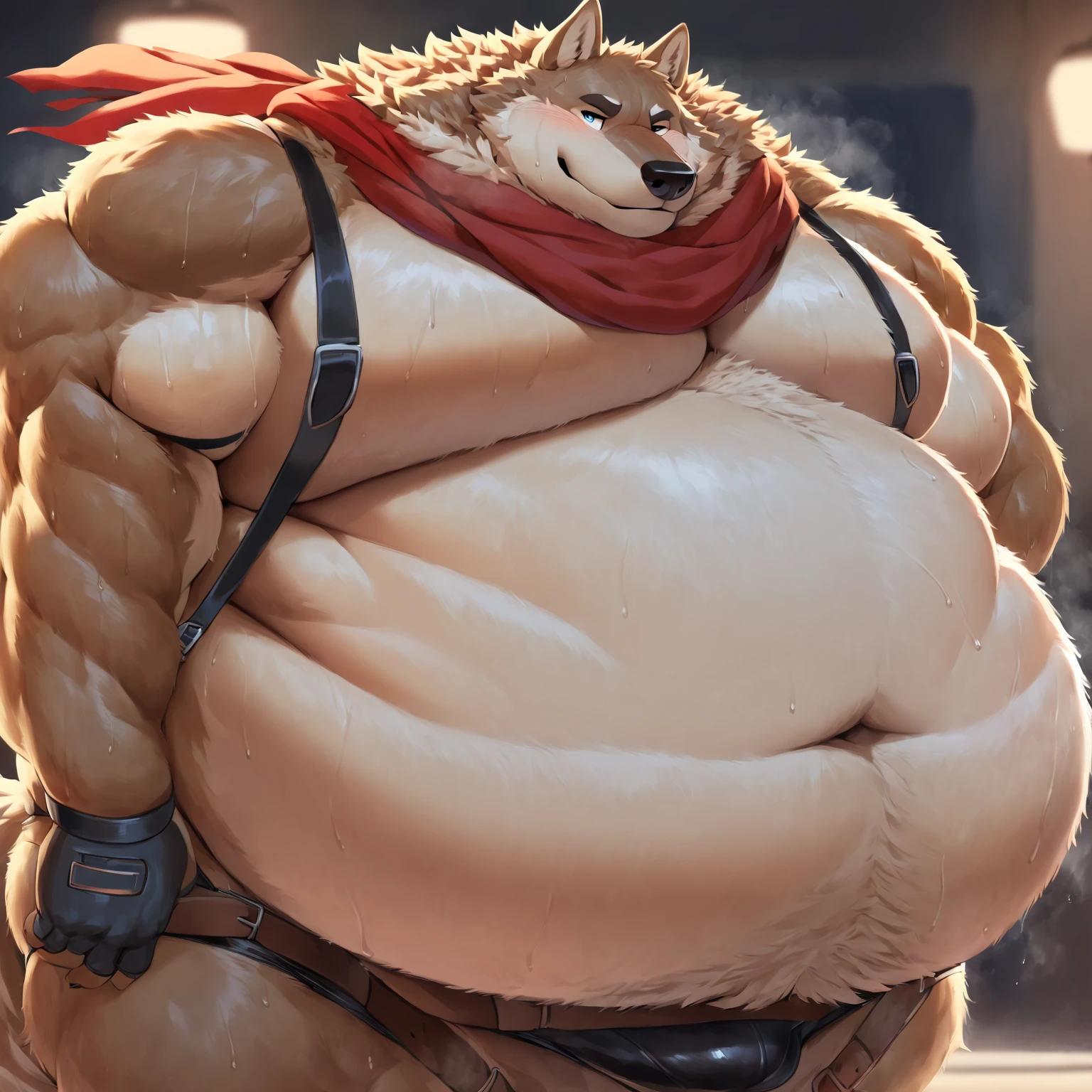 lucusold, lanxus, a man with a huge belly, furry boar, hog, fat ripped:1.2, chubby, more chubby , thicc, lowres, giant and fat, danbooru and artstation, heavy detailed, insanely inflated hips, topless, shorts, proportionally arms, fluffy chest, commission for high res, detailed but rough, semirealistic:1.3