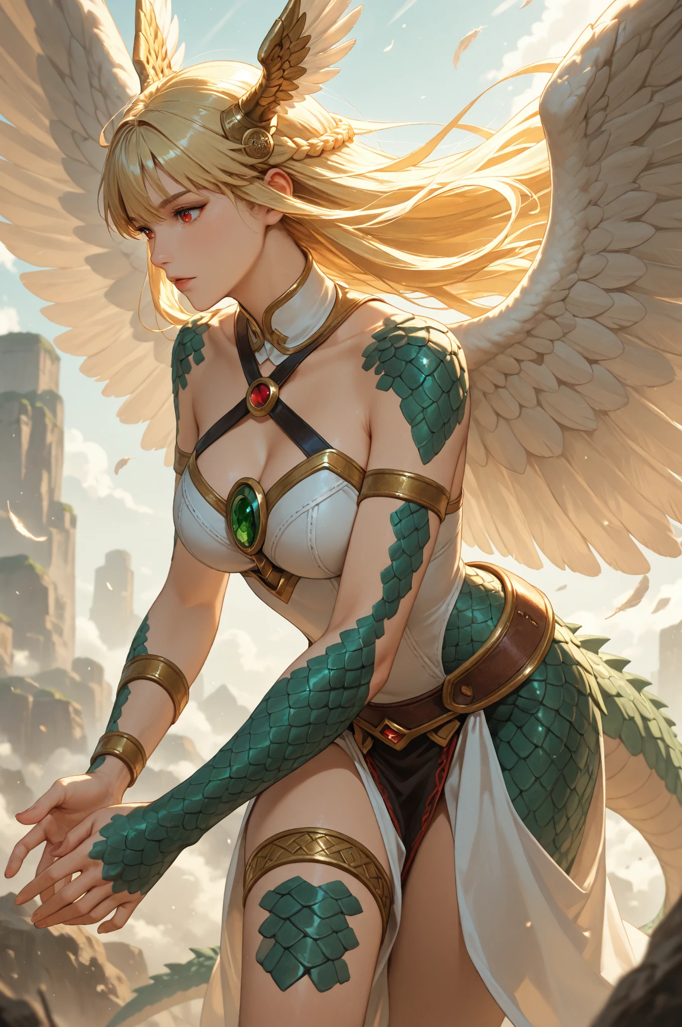 Asgard，valkyrie，Senhora Cavaleiro，Anatomia correta，epic fantasy digital art，tmasterpiece，8k，high-definition resolution，desenho detalhado，Qulidade Superior，, Epic composition, músculous body, tattoo on the muscular abdomen