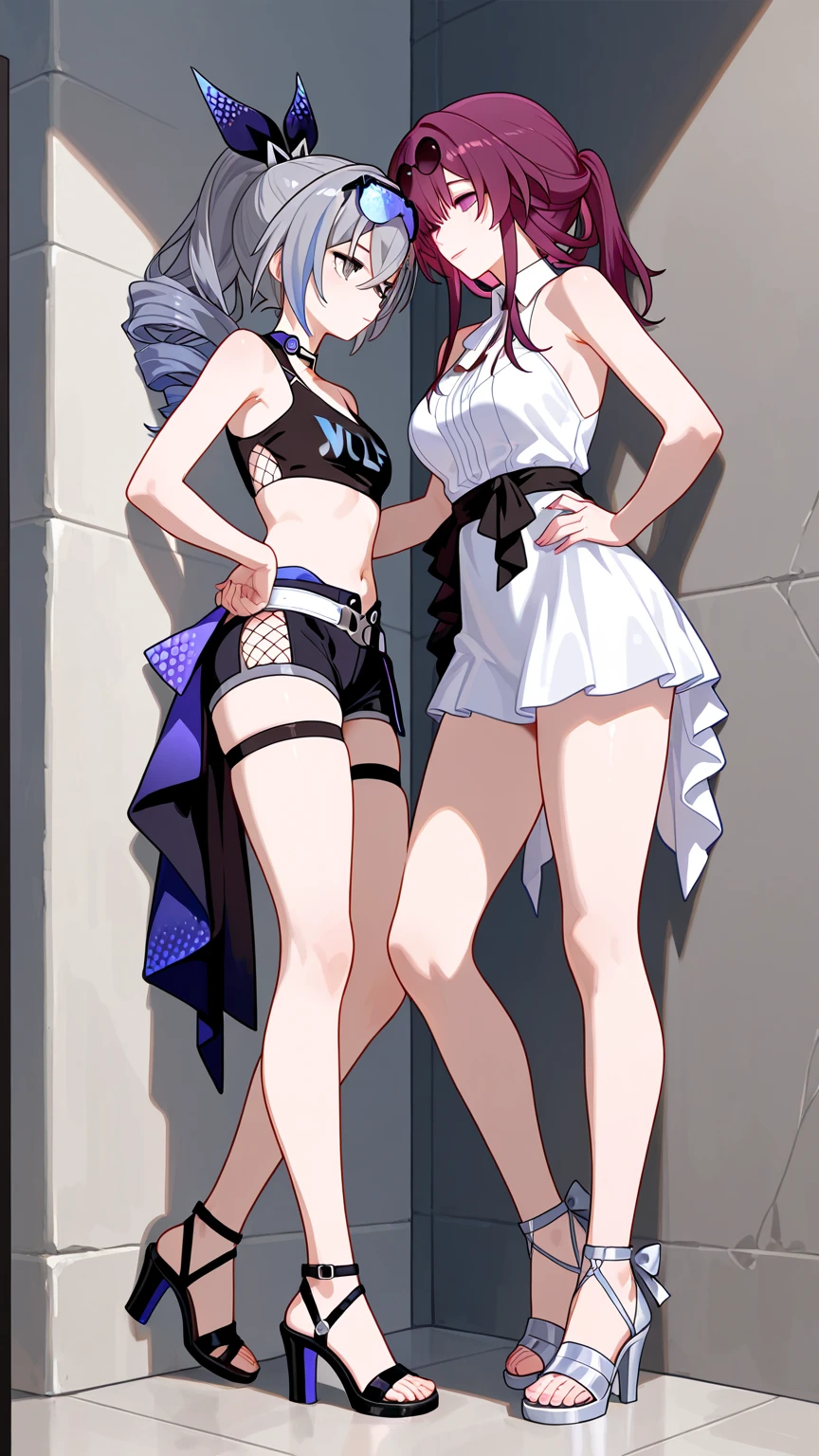 1 girl, kanon kanase, blush, medium breasts, sleeveless, 20-year-old, healthy skin. (((Three sided view))). (Cowboy_shot)