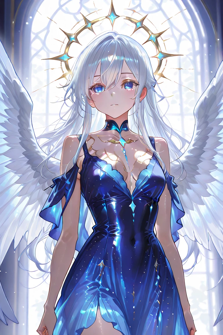 (((masterpiece))), (((highest quality))), ((ultra-detailed)), ((super fine illustration)), ((ultra-fine painting)), (upper body:1.2), (Highly detailed and delicate illustration style:1.45), detailed skin texture, detailed metal texture, detailed cloth texture, extreme detailed description, (T-masterpiece), (highly detailed face), original, raw photo, professional, Intricate details, super details, intricate ornament details, perfect ???????, (sexy), (sexy), real, (Solo), ((A very beautiful and intelligent mechanized angel girl who is the head court mage)) BRAKE Beautifully shaped small breasts, Beautifully shaped small buttocks, (Very detailed and delicate beautiful shiny silver hair that shines in rainbow colors, colorful hair:1.2), (Beautiful clear blue eyes that shine with great detail and delicate:1.2), (beautiful hands and fingertips:1.2) BRAKE ((sophisticated mechanism:1.4))Smooth and menacing design, (Highly detailed and delicate large pearl white Sleek symmetrical mechanical wings:1.4), ((A highly detailed and delicate ice and thunder magic divine mechanical armor dress that shines in sapphire blue and pearl white exclusively for the head court mage:1.3)), (Symmetrical Wings:1.2) BRAKE concept-art, Detailed science magic fantasy art, (Battle Pose), ((Highly detailed and cool Attack Magic Casting Pose)) BRAKE (Highly detailed and delicate magic circle:1.4), (Highly detailed and delicate starry sky), (Highly detailed and delicate Crystal of snow and lightning background:1.3), other world, No robot, Geometric patterns, vivid color background:1.5), (colorful confetti:1.15), (8K highest quality wallpaper:1.4), (Highly detailed and delicate background:1.2) BRAKE (NSFW) BREAK