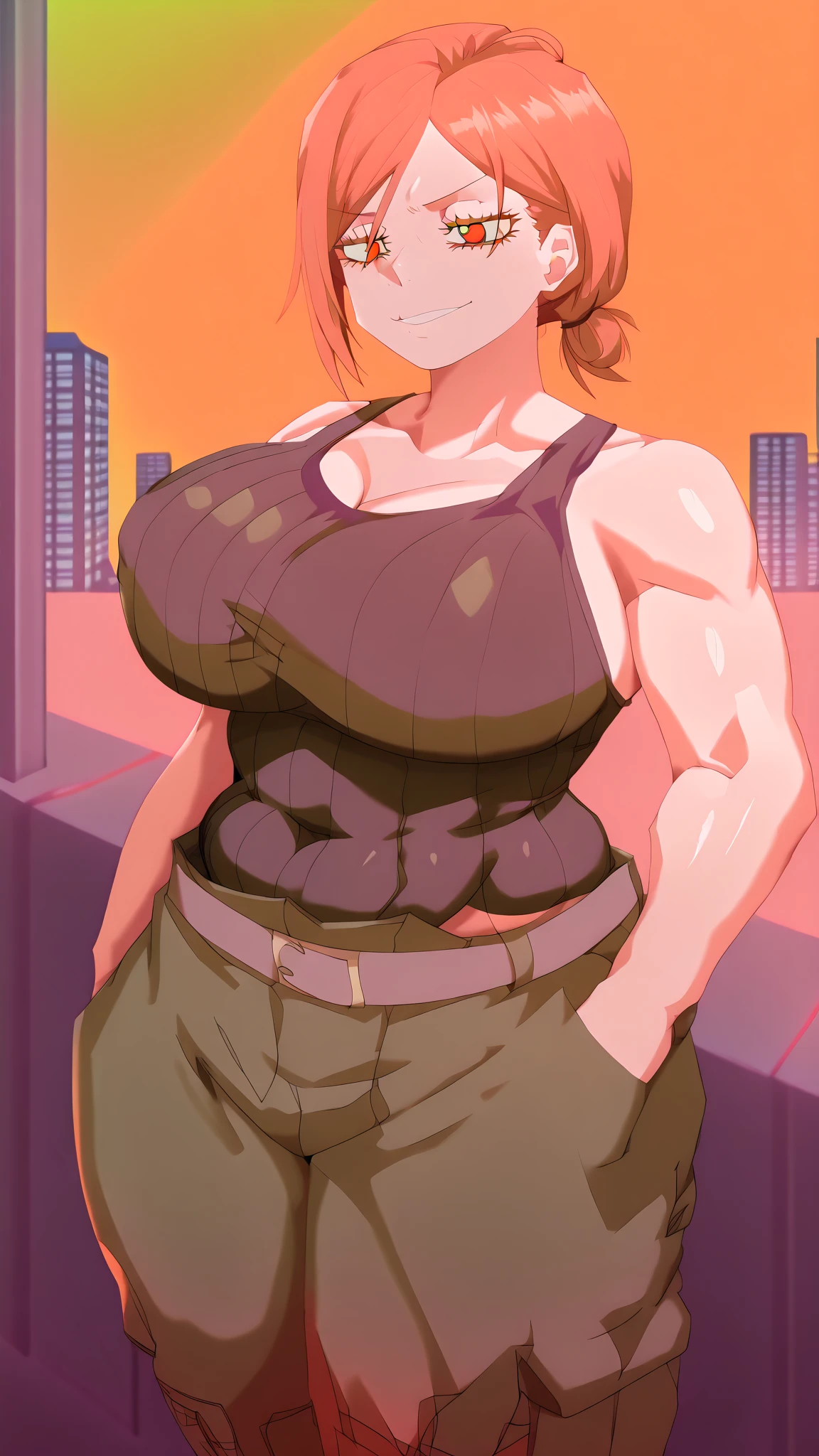 (Highest quality:1.2),(Perfect beautiful face:1.2),(Perfect and beautiful posture:1.2),((Female Athletes, Chubby, Sweaty, sexy body, Wearing a sporty tank top and short-sleeved leggings, My groin is bulging), Red face, (On a spooky night in the mountains, Abandoned mountain hut))