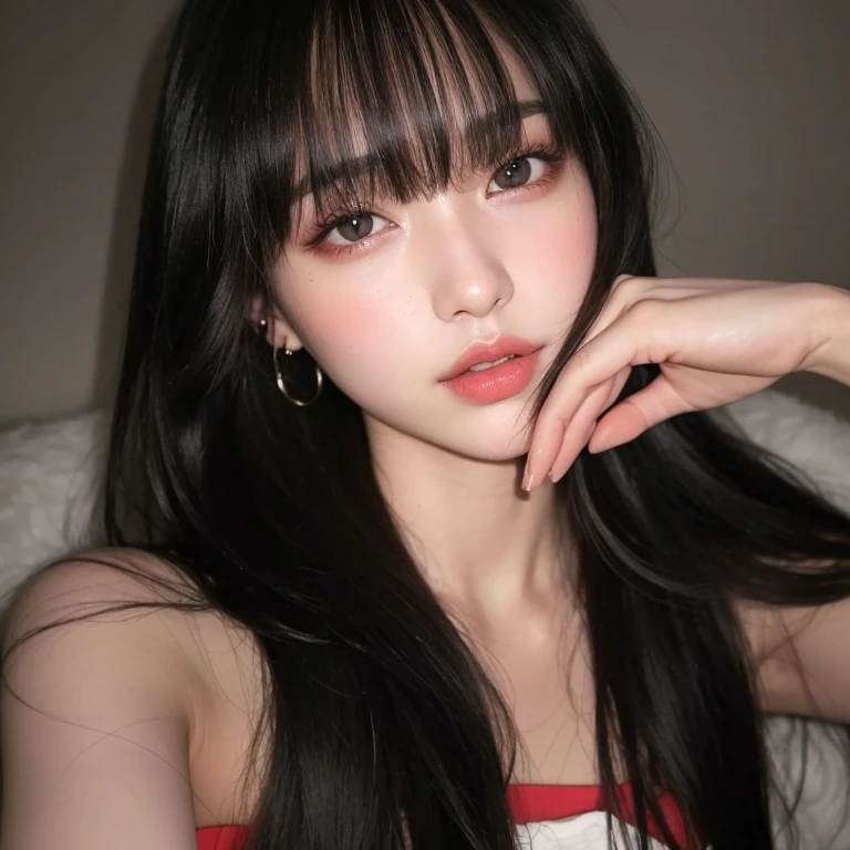 Close up of woman with long dark hair wearing tank top, Jaeyeon Nam, Jinyoung Canella, Heonhwa Choi, Mulher sul-korean bonita, linda mulher korean jovem, mulher korean jovem bonita,  korean, Best Face, Lee, Ji - Eun, Lee, Ji - Eun, jimin park, Taejun Kim, Hwang Se - EM