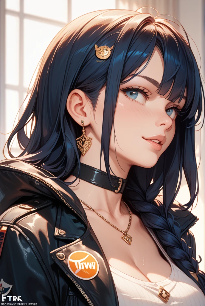 (masterpiece:1.5),(best quality:1.5),(ultra-detailed:1.5),illustration,(1girl:1.5),(solo:1.5), cyberpunk 2077,Indoors,concept art,nightcity,anime,lora,portait, upper body, close up, blue eyes,perfect face,lustrous skin,medium hair,beautiful detailed eyes,beautiful flowing hair, Nude, nipple, blue hair, smile,(bloom),lighting, ray tracing,outdoors,neon lights, light particles,absurdism,hair ornament, hair ribbon,looking at viewer,ahoge,small breasts, (deep depth of field:1.5),