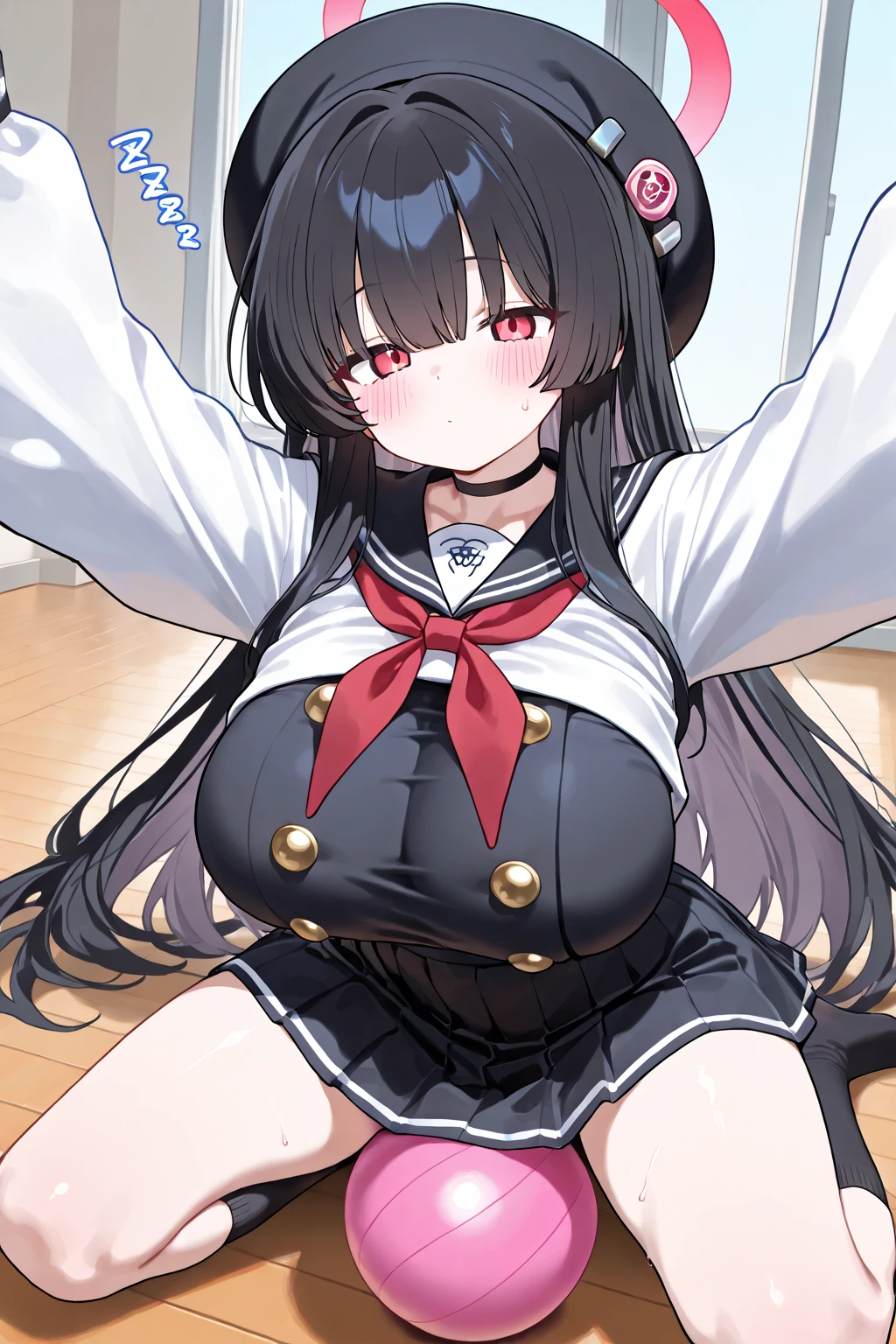 tits job、Nipples out, [cum on breast],sweaty, reddish face,Sailor suit,Black Hair, Baby Face,mini skirt,