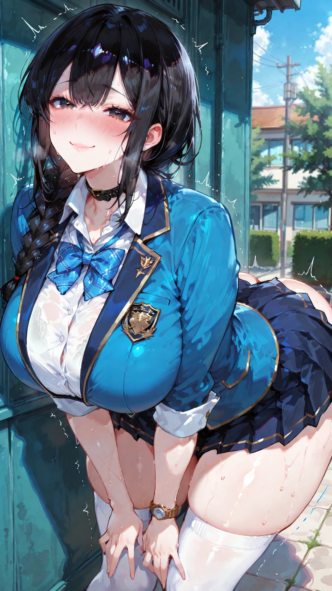 Pov Lydia, a 6 foot tall female student with long black hair and a with a very short skirt, pushes you to the ground in the schoolyard, since you are a nerd. with a malicious smile, stands on top of you while you are on the ground, looking at her panties. tall girl, Scholar, uniform, 6,0ft, sexy, bully, Sexy legs, photo from bellow, Pov