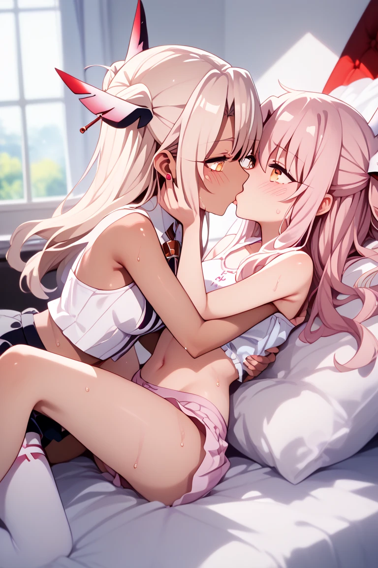 (Absurd:2), (Highest quality), (Very detailed), ((The private part is displayed)),((Completely naked)),(Small breasts:2), ((whole body)), Close-up of private parts, ((Blushing with embarrassment、Show off your vagina to viewers、Open your mouth slightly)), (Girls kissing), Sexual fluids flowing from the vagina,Licking the vagina,Licking nipples, Sex, High protruding buttocks, (A small white bikini), Writhing, Lewd,Lesbian, same-sex love, Ecstasy,Firm big ass, bedroom, Sidelong glance, , Lewd, lure, Naughty expression,Sexを誘っている, Two Girls,Young face,smile, ponytail,Twin tails、Ultra-slim legs、Wearing round frame glasses、Naked Apron、Blonde、Black Hair、Red hair、Wet body、Plump body、Amazingly cute、Rabbit Ears、Cat's Tail、Drowning in pleasure、Ecstatic expression、Climax、