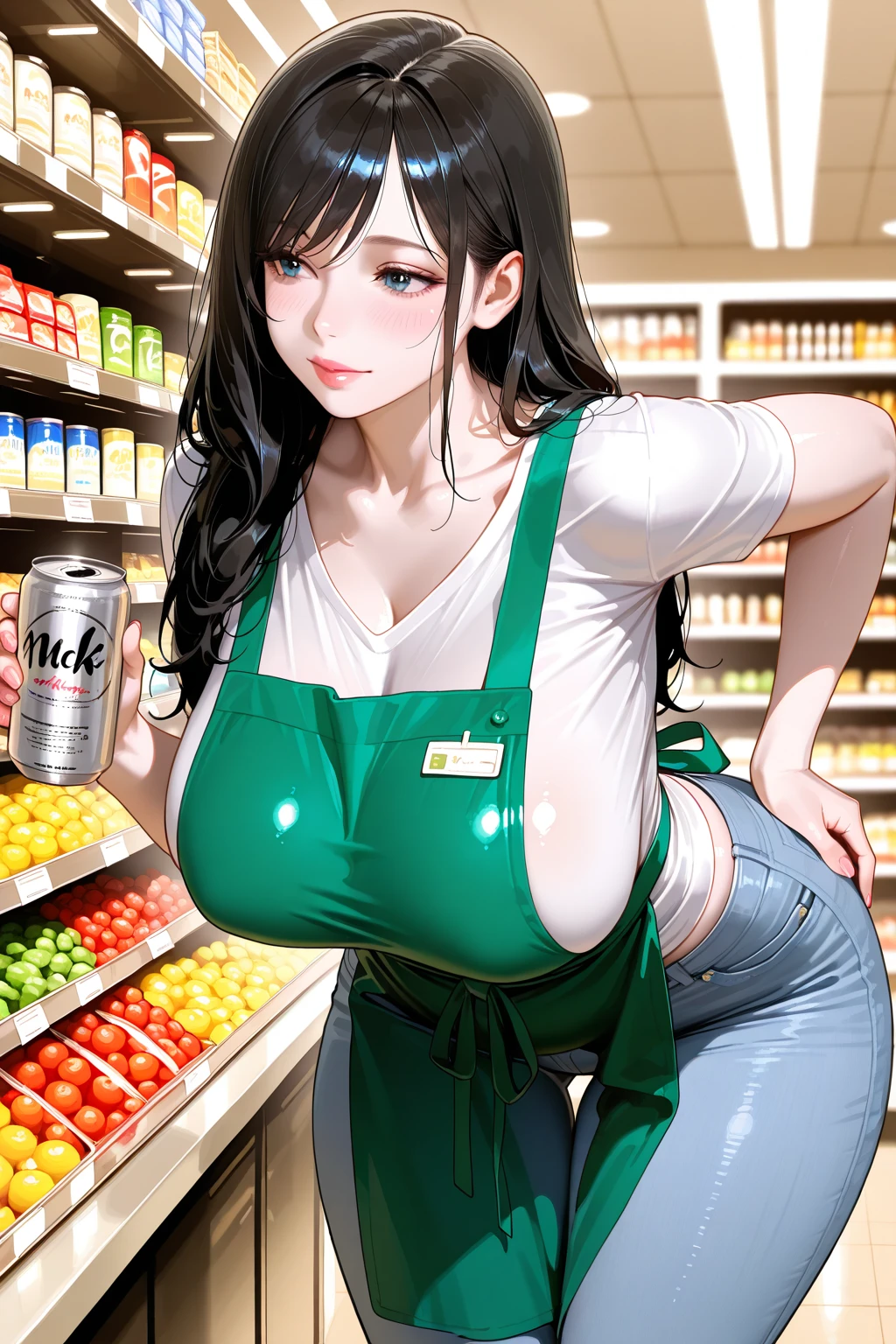 Score_9, score_8_up, score_7_up, score_6_up, score_5_up, score_4_up, source_anime, 1girl, cute girl, detailed eye, secretary clothing, secretary, sleeveless, French twist updo hair, sagging gigantic huge biggest breasts, huge areolae, areola slip, dark nipple, dark areolae, hairy stomach hair, hairy armpit hair, Japanese, cute Japanese, hentai, sweating, heart mark words, smelly, working atmosphere, brown hair, computer, crowded, leg tights, receptionist atmosphere, counter, in reception counter, shopping mall, information counter, document, pov, upper body only, milking, squeezing breast, feeding milk, bukkake, leaning forward, blushing, looking away