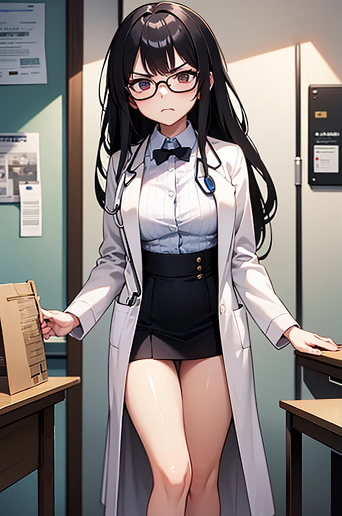 maisakurajima, mai sakurajima, Long Hair, bangs, (Black Hair:1.5), hair ornaments, (Purple eyes:1.1), Hair Clip, rabbit hair ornaments,blush,Embarrassing,Glasses,
Looking up at the audience, White stockings and garter belt, Exposed Skin, nurse's uniform, Wear a stethoscope around your neck, Retaining the exam file, Examination room、Sitting in a chair,whole bodyがイラストに入るように,
break indoors, Examination room,
break looking at viewer, whole body,
break (masterpiece:1.2), Highest quality, High resolution, unity 8k wallpaper, (figure:0.8), (Beautiful attention to detail:1.6), Highly detailed face, Perfect lighting, Highly detailed CG, (Perfect hands, Perfect Anatomy),