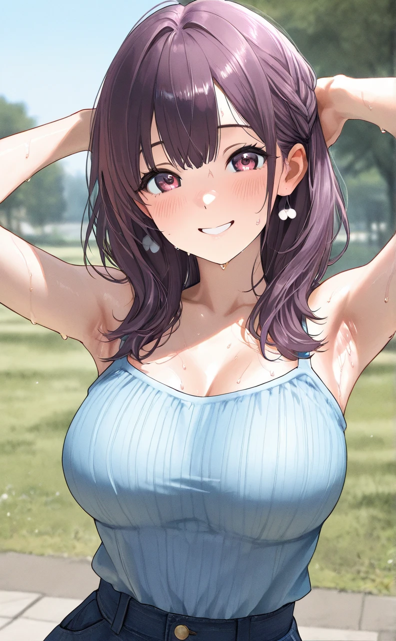 {{{{{16k,Ultra High-resolution realistic photograph of neat virgin first-year junior high school girl's in School-designated gym uniform with junior high ribbon as pretty as a actress in Grass schoolyard, She's in the first year of middle school, but she's too well developed, her cleavage tits are too beautiful, Her bra is showing through under her gym clothes, Aura of being irresistible, but a virgin}}}}},{{Extremely detailed}},{{{{{dye her cheeks flush and integrated her head pure small, thick lips, Enchanting thick gross idol's Lips, She's a volleyball player so she has big boobs}}}}},{{{{{dark colored bang ponytail hair}}}}},{{{{{She get more attractive and smoother her body, her expression and appearance are transformed into that of a pure, Her white tits are so fluffy, and are depicted in great detail, but her sex appeal from her cleavage fills the schoolyard, her bodyline and tits and hips are getting cuter and cuter, She has been reborn as a pretty one-in-a-thousand-year girl with a sparkling aura of cuteness}}}}}