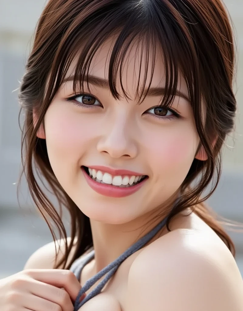 Minami Hamabe,(highest quality,16k,High resolution:1.2),Dark brown long hair,Girls in their 20s,Very detailed,One Girl,A beautiful 26 year old woman,(Minami Hamabe:1.3),(smile),garden,(high quality,ultra detailed,best quality,masterpice,4k,taken by nikon d750:1.0)