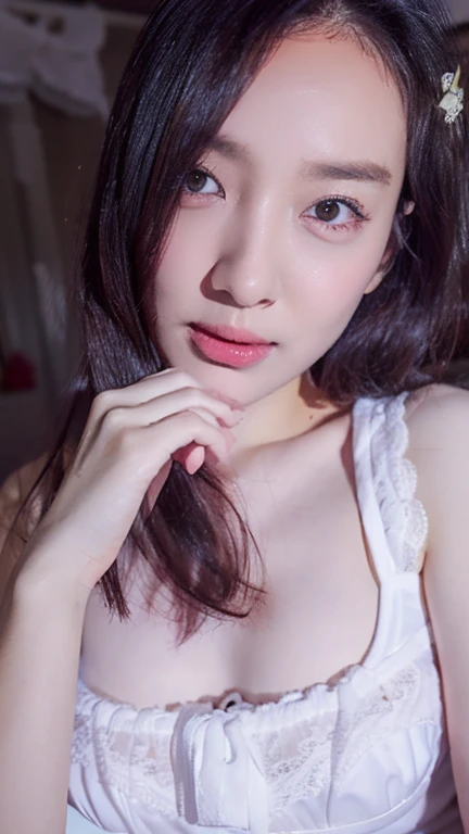 25-year-old Korean, Beautiful Face, smile, K-POPアイドル、(Completely naked),(nsfw)、No makeup、Two Block