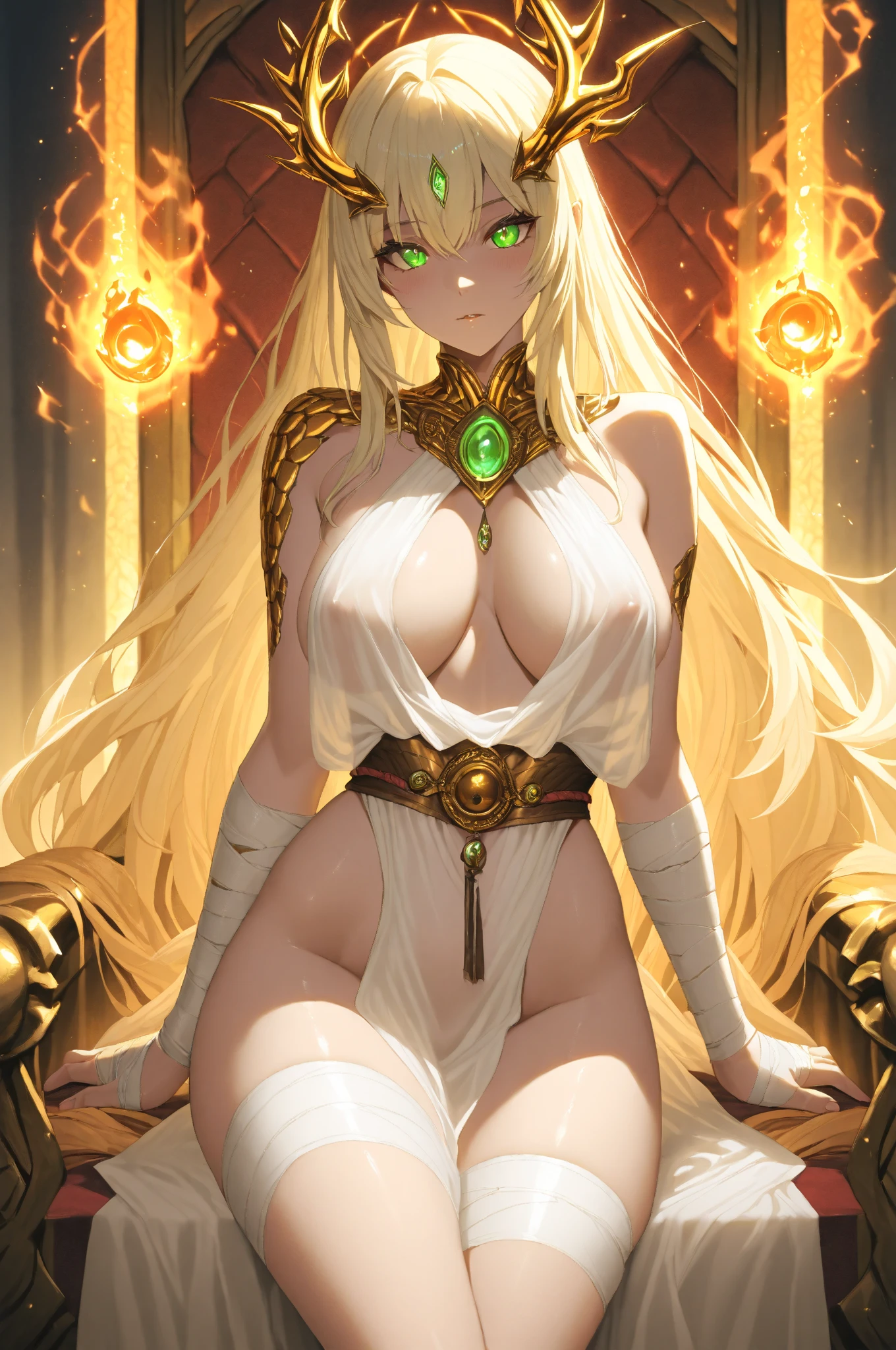 (Huang Li、high quality、Extremely detailed),Constellation - Scorpio Goddess,Huge scorpion,Woman stroking a scorpion,Similar to Latin goodness,brave,capricious,Productivity,The face of enterprising and humanitarianism,Long yellow hair,Ancient Greek costumes、Wrap Dress,Conservative clothing,The background is the universe,Crystal green eyes(Eyes Details),Powerful appearance, Correct anatomy