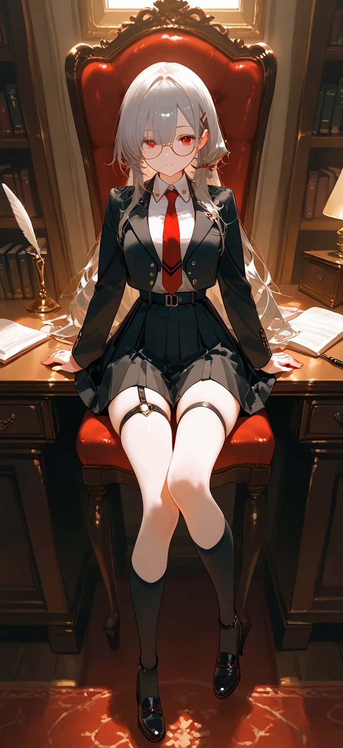 suzunehorikita, suzune horikita, black hair, braid, long hair, (purple eyes:1.1),
BREAK advanced nurturing high , black thighhighs, blazer, bow, bowtie, buttons, jacket, long sleeves, pleated skirt, , thighhighs, white skirt, zettai ryouiki, (red blazer:1.5),
BREAK looking at viewer, full body,
BREAK indoors, classroom,school,soft lights,
BREAK (masterpiece:1.2), best quality, high resolution, unity 8k wallpaper, (illustration:0.8), (beautiful detailed eyes:1.6), extremely detailed face, perfect lighting, extremely detailed CG, (perfect hands, perfect anatomy),