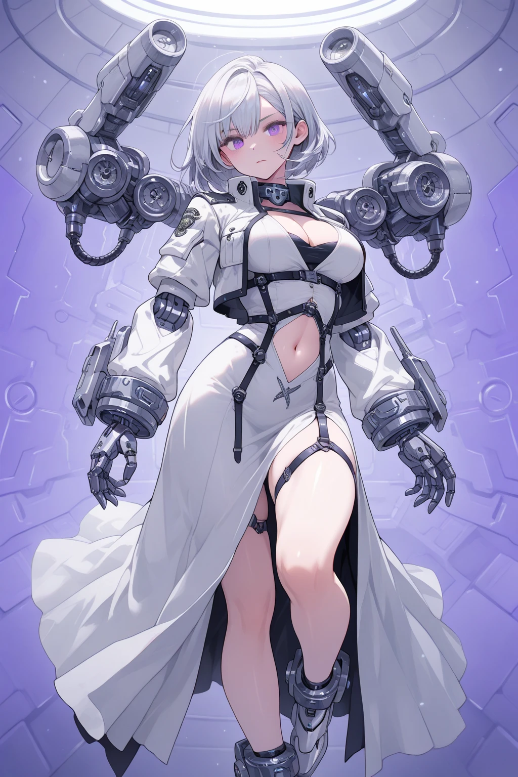 (​masterpiece),(top-quality),girl with,((ultra-definition)),(高精細CGillustratio),(deadpan),Randomware,,nsfw,,(​masterpiece:1.16),(top-quality:1.32), (Attention to detail)、(hight resolution:1.1)、(The best lighting:1.1)、(Best Shadows:1.1)、(extremely delicate and beautiful)、(Proper shading:1.1)、(illustratio:1.1)、(finish:1.1 )、overlap、(Appropriate posture)、(Proper configuration)、(Ultra-precision construction:1.2)、trimming、(Thick Highlight Outline)、(A detailed face)、(beautidful eyes)、(thick skin:1.16)、(Ultra-precision muscles:1.16)、Thick lashes、(soft cheeks:1)、Interior background of the space station、girl with1人、Android Girl、Complications、white  hair、Long、Pink eyes、Luminescent pupil、deadpan、Off-shoulder suit、(Joint abnormalities、points々)joint:1.2)、thighs thighs thighs thighs、Decadent behavior、発光joint