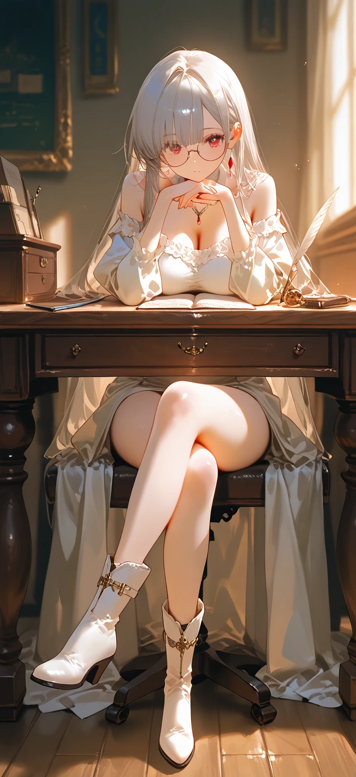 Artistic young woman close-up candid portrait photography, Sit by the window, The sun shines on her face, Soft romantic lighting, Summer day,whole body,Attractive legs,mini skirt,Reading a book