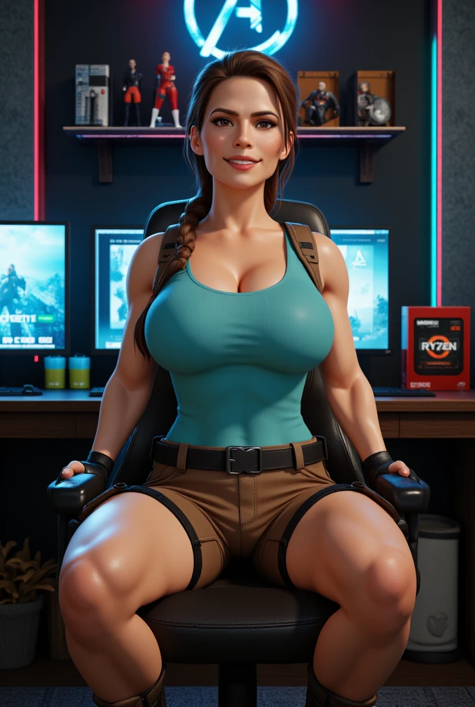 Lara Croft as a sexy Businesswoman, office, Dessous 