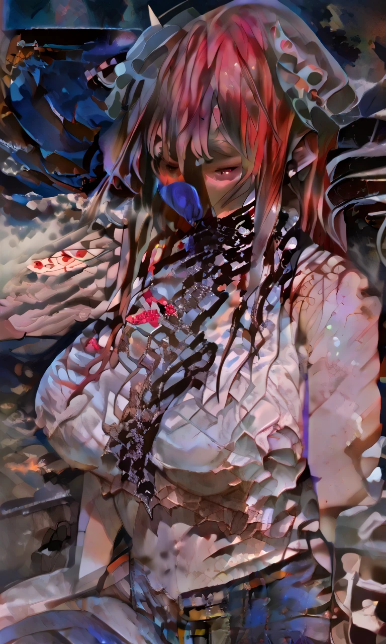 Moaning in pain, Feeling pain, tearing, sores, Crying, Bust Botox, sleeping beauty on back, wet skin and hair, firm breast cleavage, Black hair,  (White shirt, Naked lower body, Torn, mid-chest torn shirt, No underwear, shirt covers Live ass), (make her hestia:1.5), double tails, Perfect body, Open (Perfect body, little ke), fashion realistic, high-definition system details, Photography , Sharpness, Unique 850 4, Koda850 k portrait camera, F1.6 shots, Rich colors, hyper realistic texture, Spectacular light texture, Surreal art, Cinestil 800 fashion mechanism, scared to tears, full of tears, obeying pain, Moan in pain, grimaces of pain, ahegao